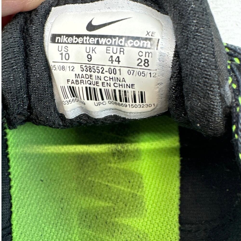 Nike Flex Trail H2O Repel Mens Running Shoes Black Lime Green 538552-001 Size 10 - Picture 7 of 7